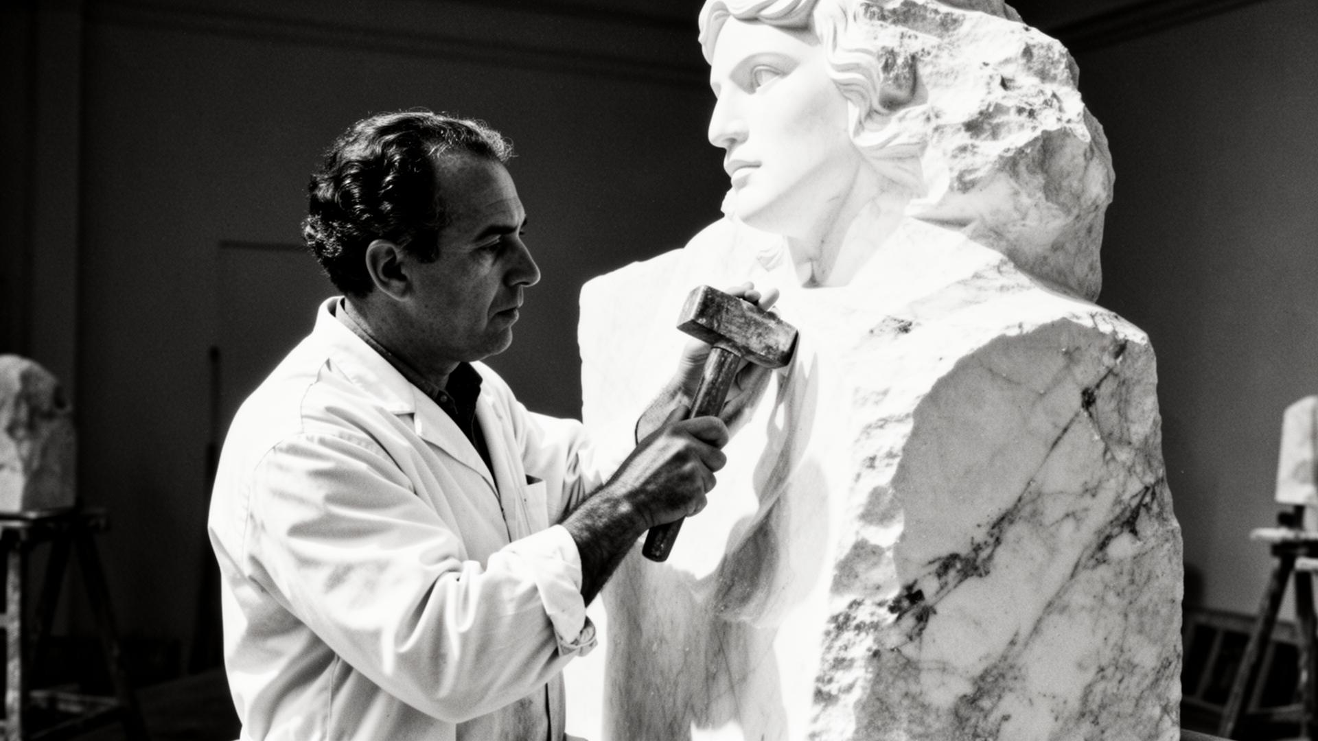 Francisco Narváez en su taller